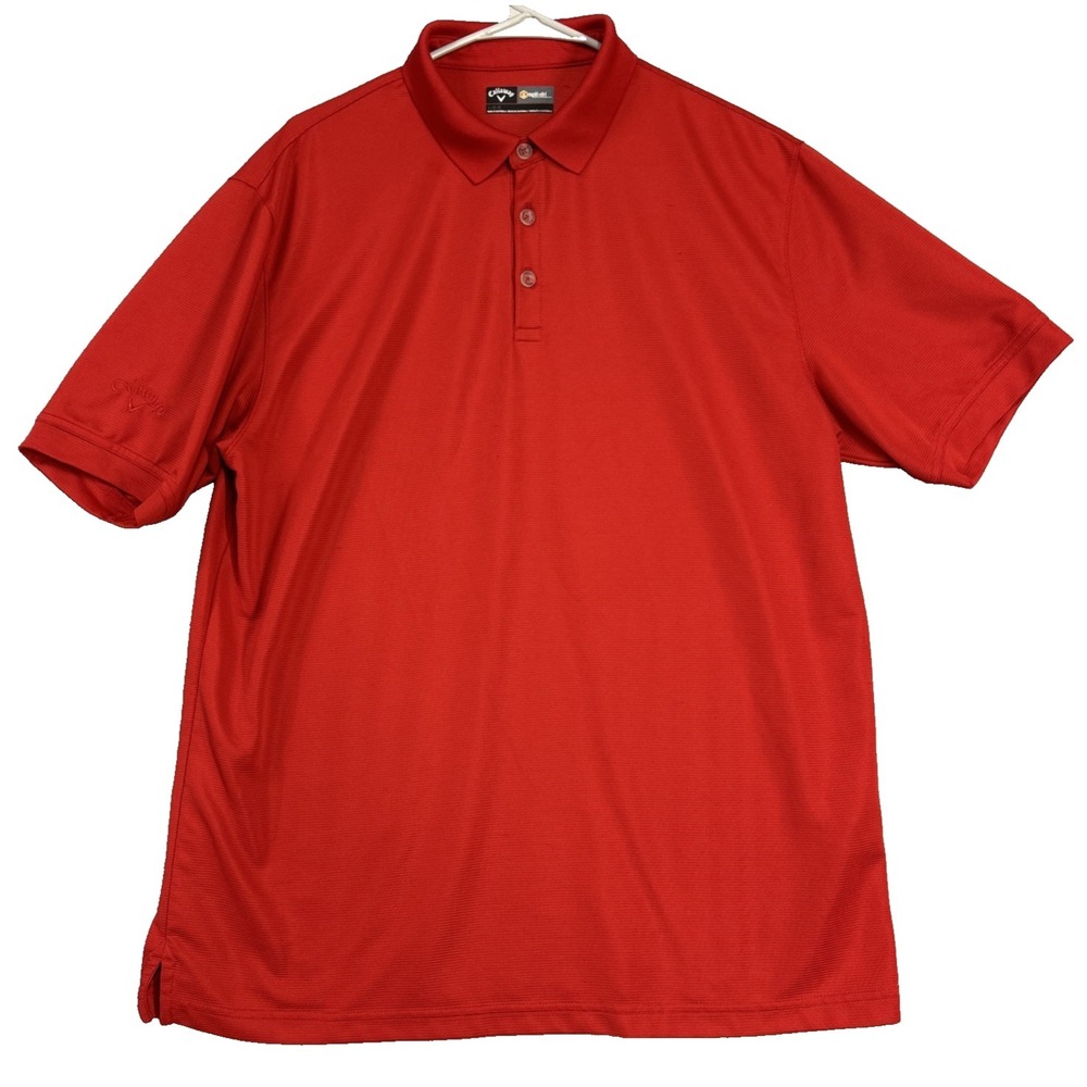 Callaway Golf Polo Red Opti Dry‎ Performance Wicking Short Sleeve Mens Large